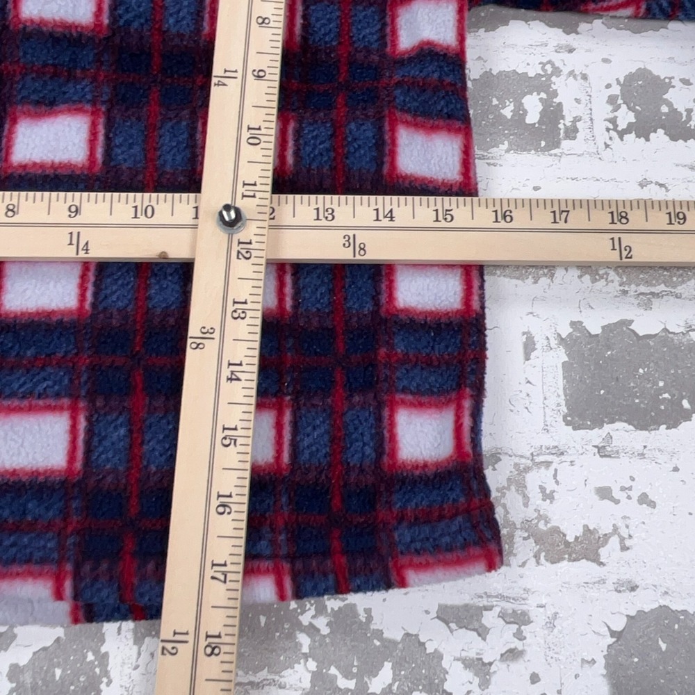Vintage Looney Tunes Sweater Boys 7 Blue Red Plaid Fleece Jacket Youth Taz Y2K - Picture 6 of 7